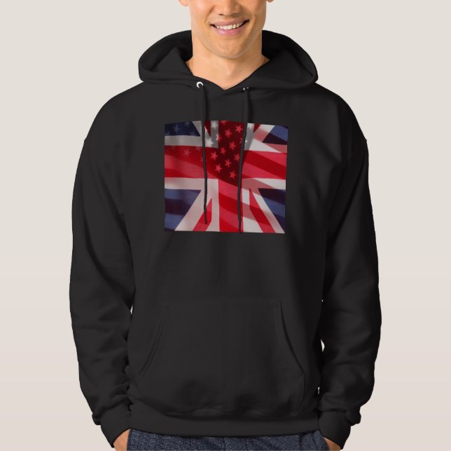 British and American flags Hoodie (Front)