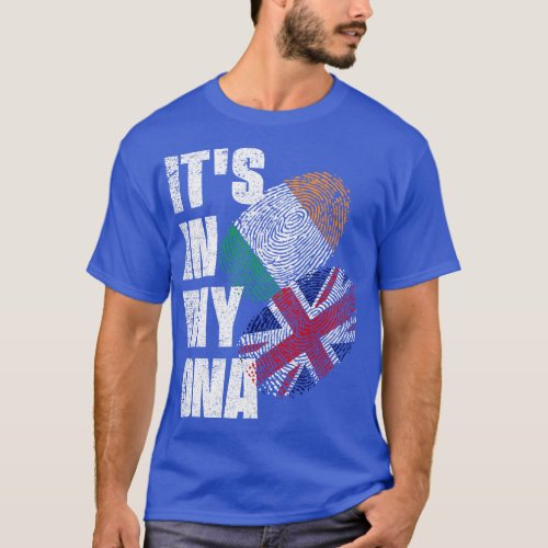 British And Irish Mix DNA Flag Heritage T_Shirt