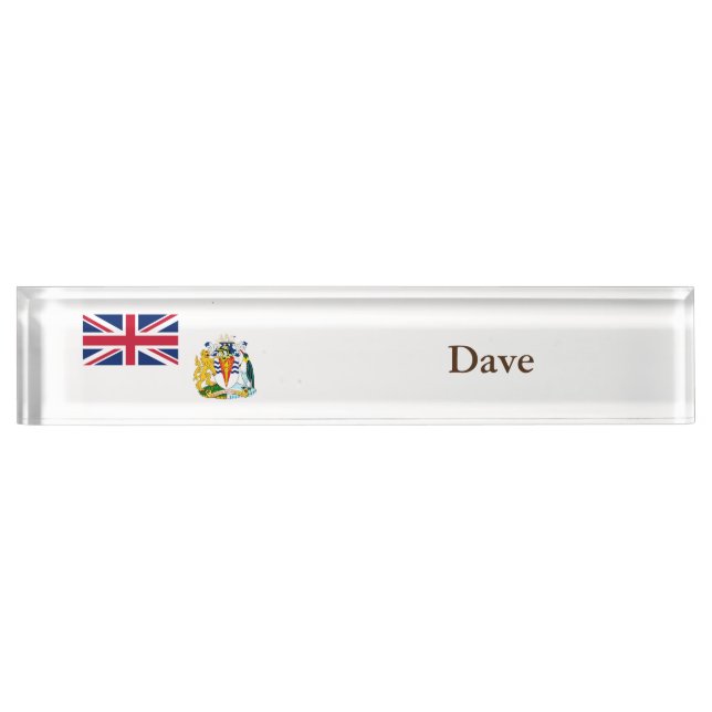 British Antarctic Territory Flag Desk Name Plate (Front)
