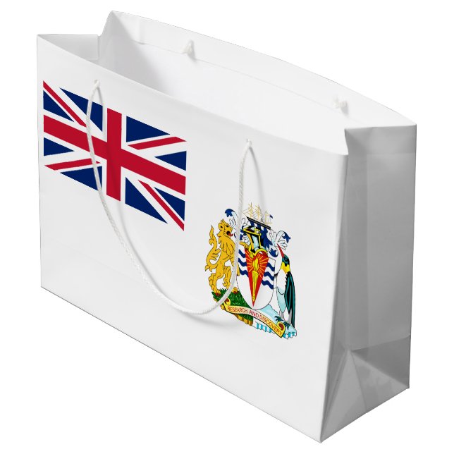 British Antarctic Territory Flag Large Gift Bag (Back Angled)