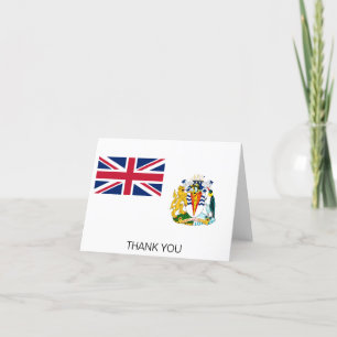 British Antarctic Territory Flag Letterpress Thank You Card