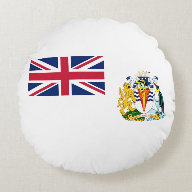 British Antarctic Territory Flag Round Pillow (Front)