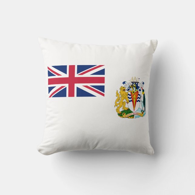 British Antarctic Territory Flag Throw Pillow (Front)