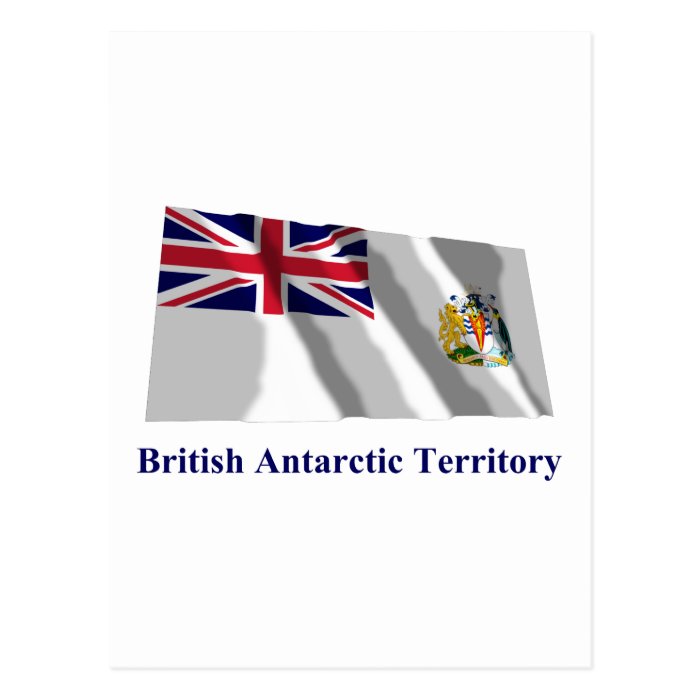 British Antarctic Territory Waving Flag with Name Postcards