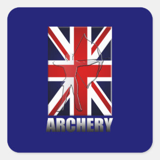 British Archers Archery flag of Great Britain GB Square Sticker