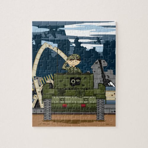 British Army Soldier and Tank Scene Jigsaw Puzzle