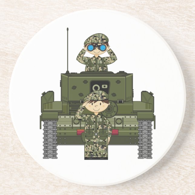 British Army Soldiers and Tank Coaster (Front)