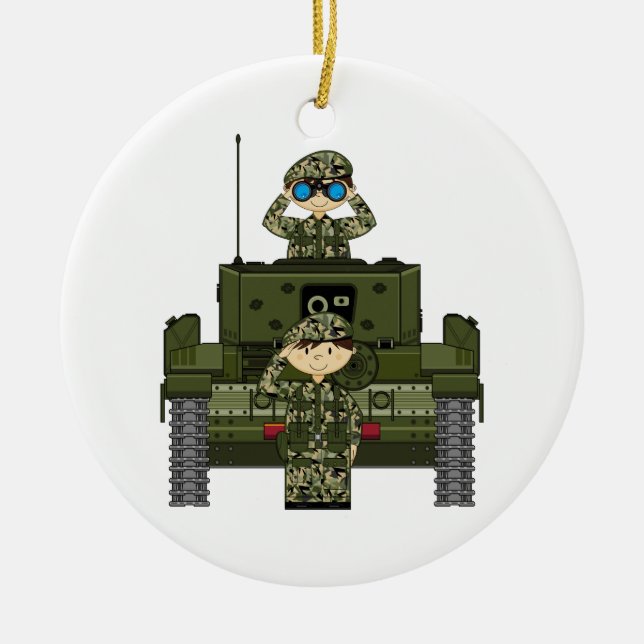 British Army Soldiers and Tank Ornament (Front)