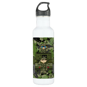 British Army Soldiers and Tank Stainless Steel Water Bottle