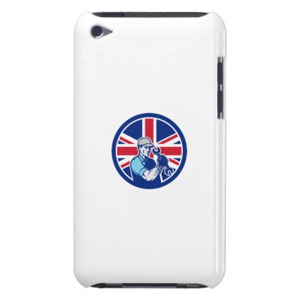 British Auto Mechanic Union Jack Flag Icon Barely There iPod Case