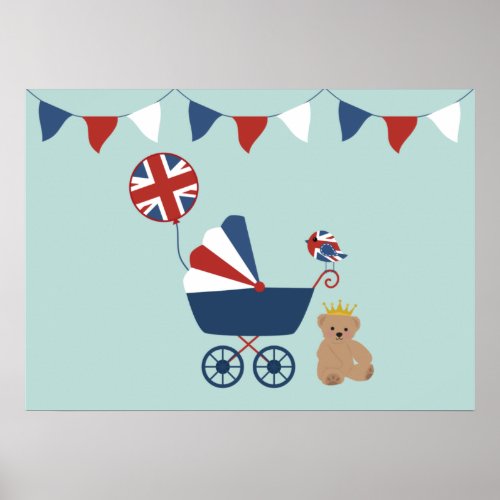 British Baby Pram Poster