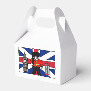 British Badger Cartoon with Big Ben and Flag Favor Boxes