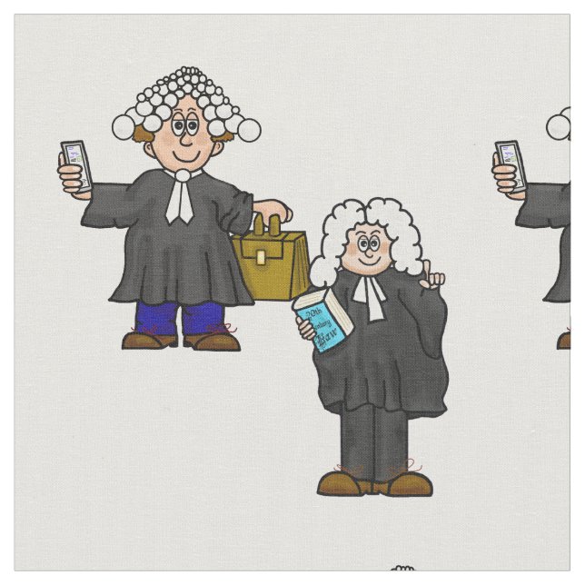 British Barristers or Lawyers with Wigs Fabric  (Close Up)