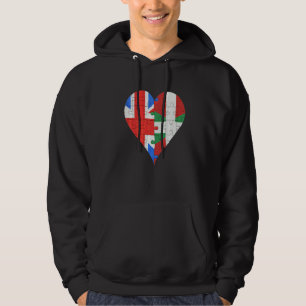 British Basque Flag Heart Hoodie