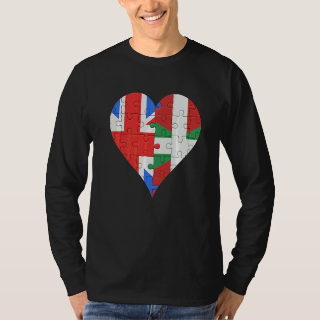 British Basque Flag Heart T-Shirt (Front)