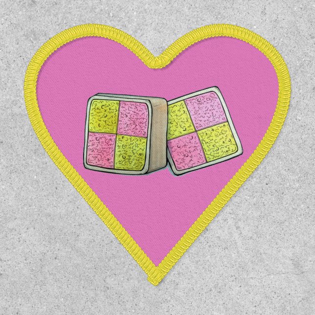 British Battenberg Marzipan Sponge Cake Bakery Patch (Front)