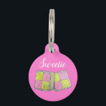 British Battenberg Marzipan Sponge Cake Bakery Pet ID Tag<br><div class="desc">Design features an original marker illustration of a traditional British battenberg cake, consisting of light sponge, jam, and marzipan. This design is also available on other products. Lots of additional British food-themed art is also available from this shop. Don't see what you're looking for? Contact Rebecca to have something created...</div>