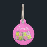 British Battenberg Marzipan Sponge Cake Bakery Pet ID Tag<br><div class="desc">Design features an original marker illustration of a traditional British battenberg cake, consisting of light sponge, jam, and marzipan. This design is also available on other products. Lots of additional British food-themed art is also available from this shop. Don't see what you're looking for? Contact Rebecca to have something created...</div>