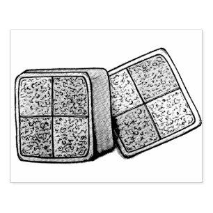 British Battenberg Marzipan Sponge Cake Bakery Rubber Stamp