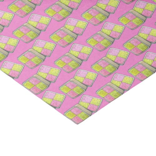 British Battenberg Marzipan Sponge Cake Bakery Tissue Paper