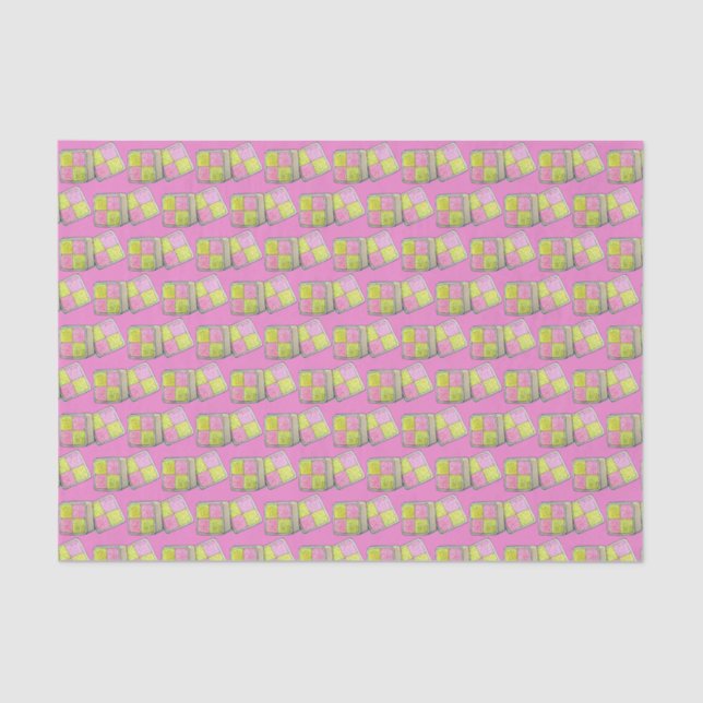 British Battenberg Marzipan Sponge Cake Bakery Tissue Paper (Front)