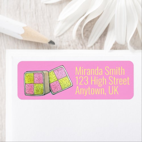 British Battenberg Marzipan Sponge Cake UK Food Label