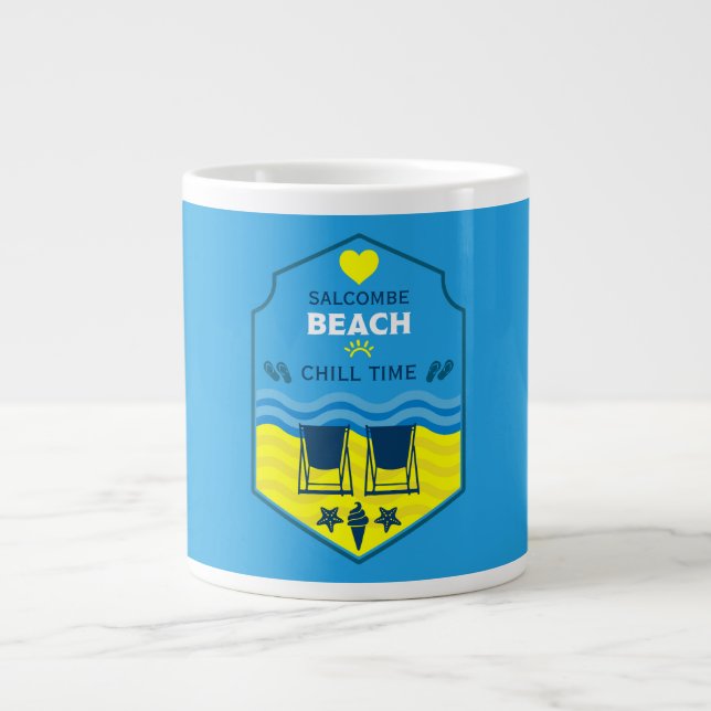 British Beach-Themed Gift  Giant Coffee Mug (Front)