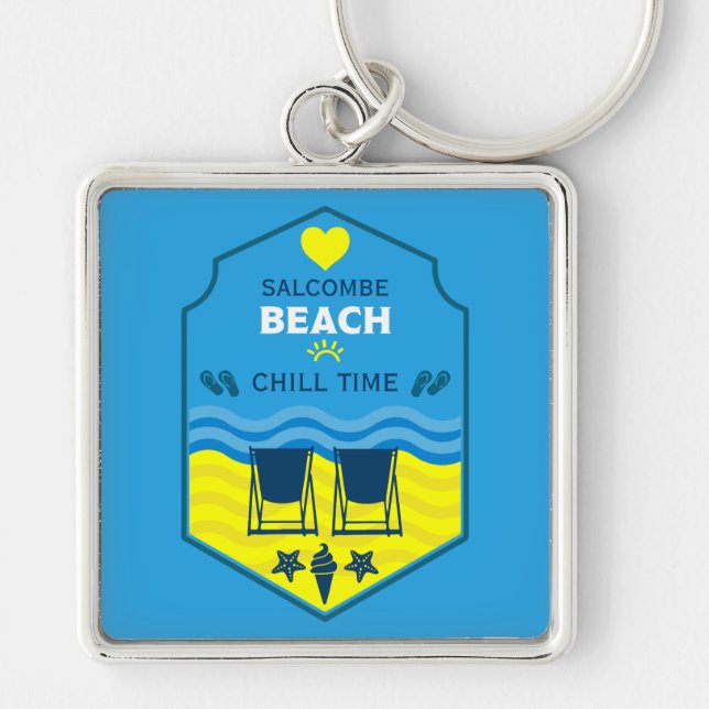 British Beach-Themed Gift  Keychain (Front)