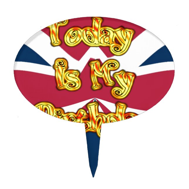 British Birthday Gifts Art Print Cake Topper (Front)