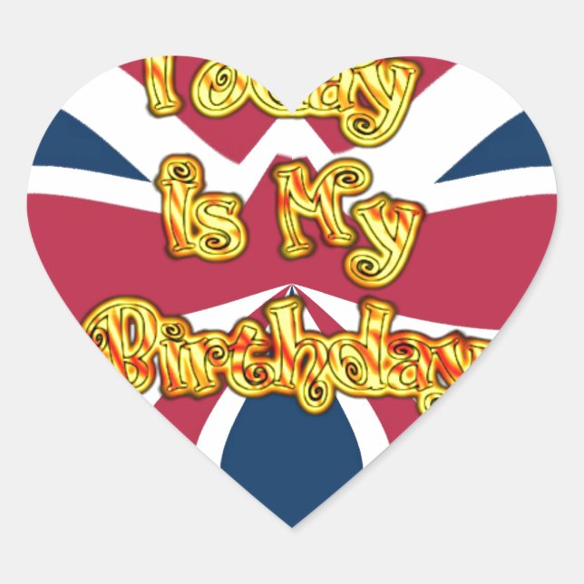 British Birthday Gifts Art Print Heart Sticker (Front)