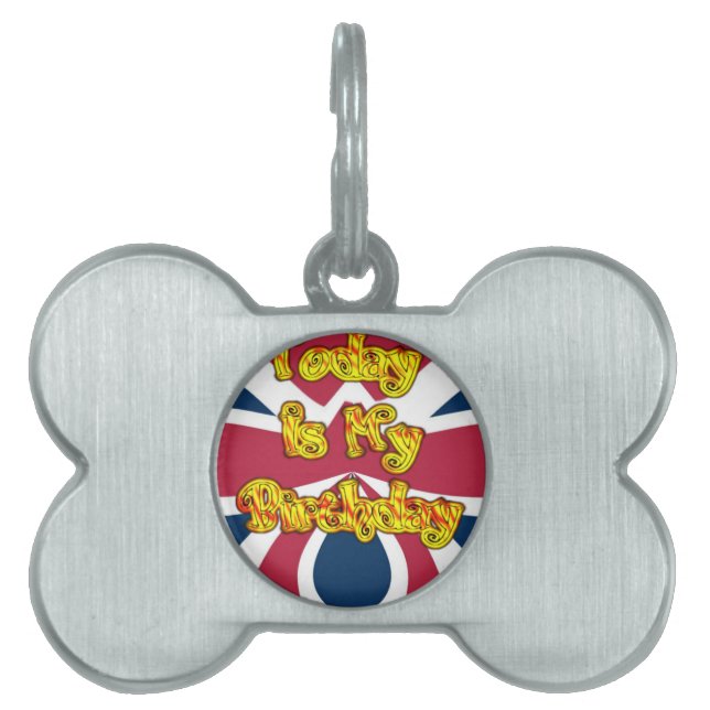 British Birthday Gifts Art Print Pet ID Tag (Front)