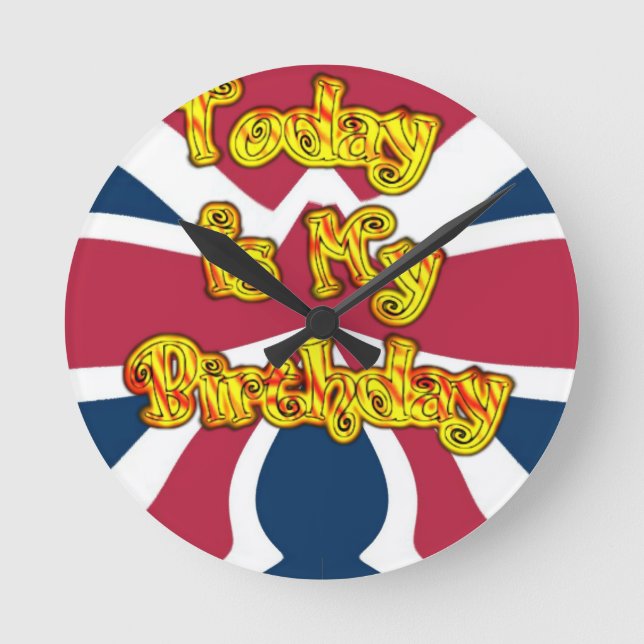 British Birthday Gifts Art Print Round Clock (Front)