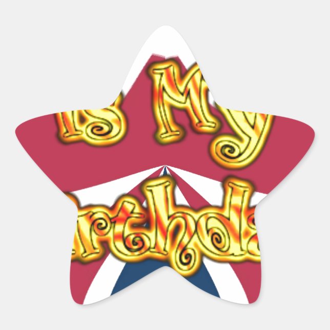 British Birthday Gifts Art Print Star Sticker (Front)