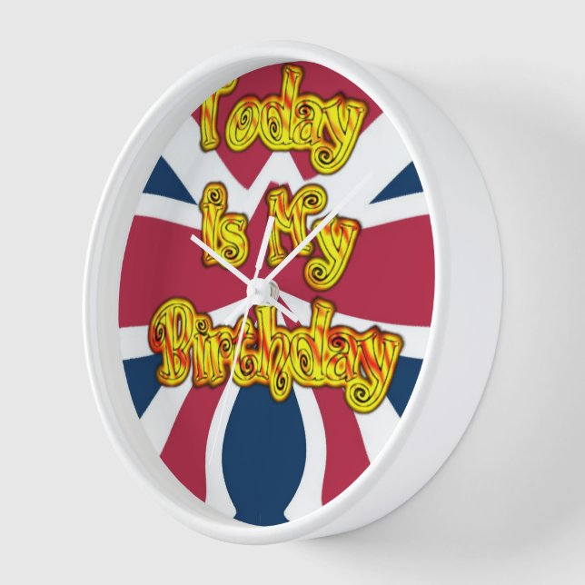 British Birthday Gifts Art Print Wall Clock (Angle)