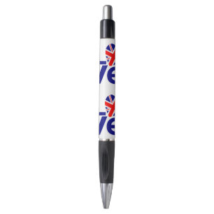 British Blue LOVE Tiled UK Heart Flag Pen