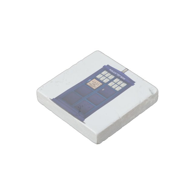 British Blue Police Public Call Box Stone Magnet (Angled)