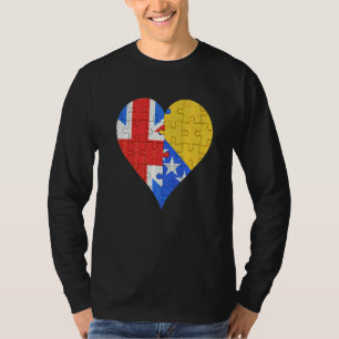 British Bosnian Flag Heart T-Shirt