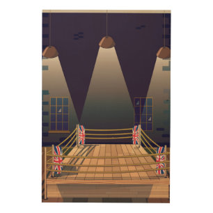 British Boxing ring Gym. Wood Wall Decor