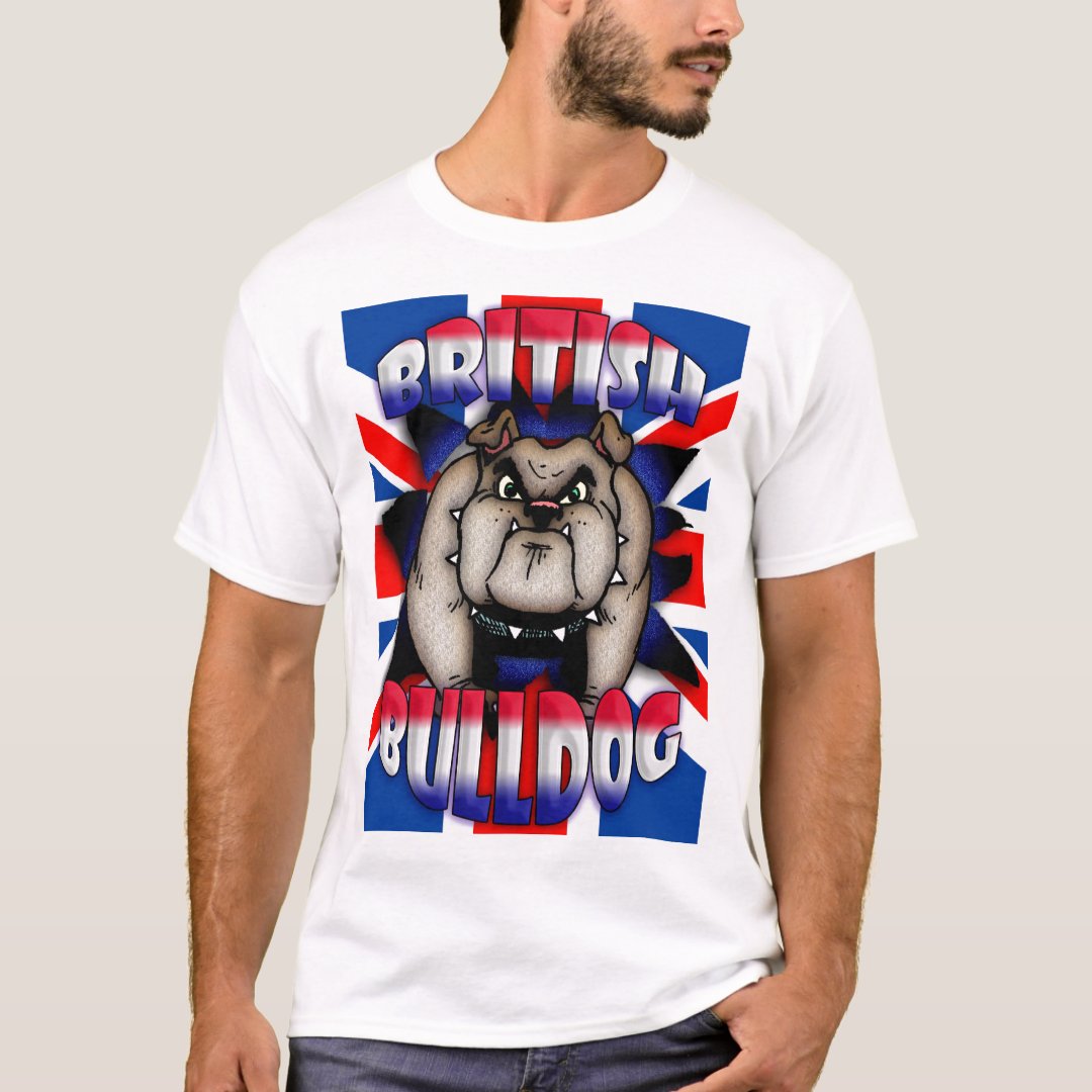 British, British Bulldog T Shirt with union Jack Zazzle
