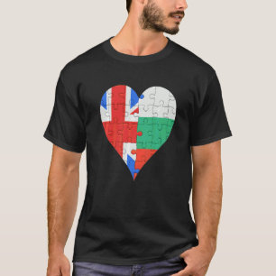 British Bulgarian Flag Heart T-Shirt