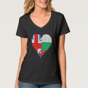 British Bulgarian Flag Heart T-Shirt