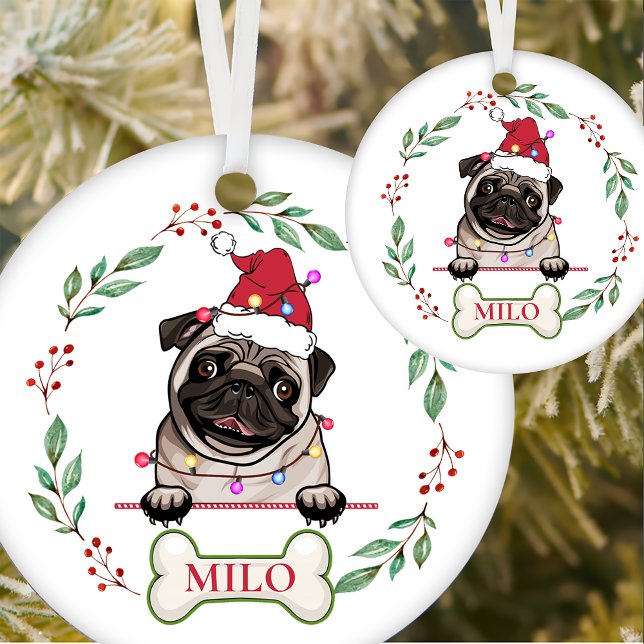 British Bull Dog Personalized Christmas Gift Ceramic Ornament (Creator Uploaded)