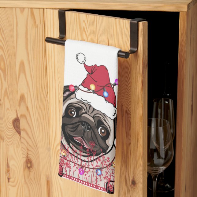 British Bull Dog Personalized Christmas Gift Kitchen Towel (Thirds Fold)