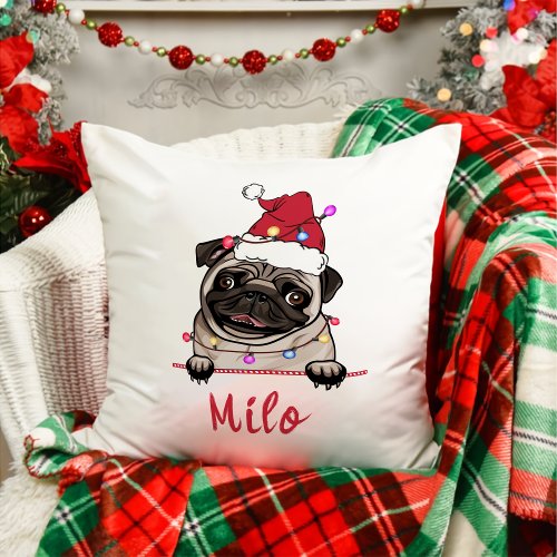 British Bull Dog Personalized Christmas Gift Throw Pillow