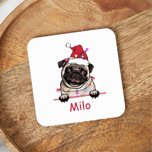 British Bull Dog Personalized Hand Drawing Square Paper Coaster