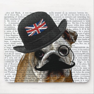 British Bulldog and Bowler Hat Mouse Pad