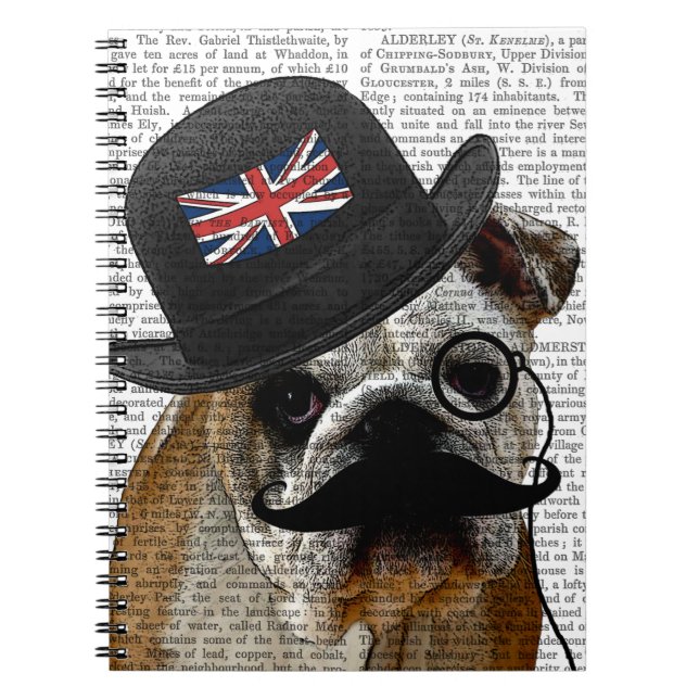 British Bulldog and Bowler Hat Notebook (Front)