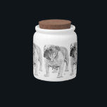 British Bulldog Candy Jar<br><div class="desc">Beautiful original pencil drawing of a British Bulldog, customizable with your dogs name or any other text to make it truly a unique gift for a dogowner, a breeder or owner of a kennel.</div>