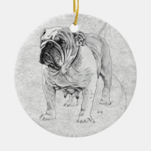 British Bulldog Ceramic Ornament
