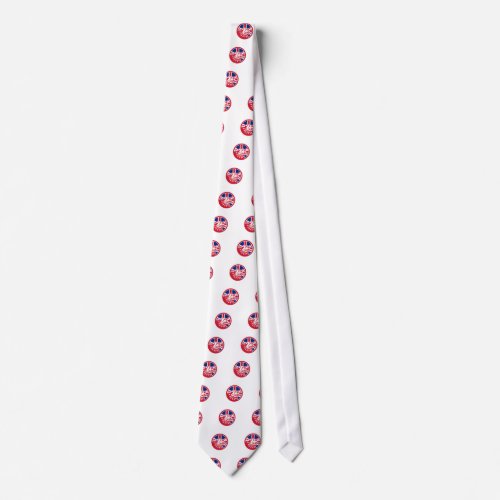 British Bulldog Head Union Jack Flag Icon Neck Tie